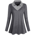 Women Long Sleeve Ladies Blusas Casual Work Tunic Top V Neck Stripes Button Down Tops Blouses Women Clothing Feminine Blouse