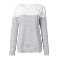 New Fashion Women Long Sleeve Casual Tops Autumn Triple Color Block Stripe T-shirt Casual T shirt Femme Ladies T shirt