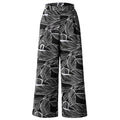 Feitong Women Pants Summer Leaves Printing Drawstring Wide Leg Pants Women Trousers Female Streetwear Leggings Pantalon Femme