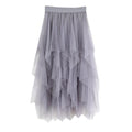 Feitong Women Skirts Comfortable Tulle High Waist Pleated Tutu Ladies Midi Skirt Elegant Women Clothing Causal Female Skirt