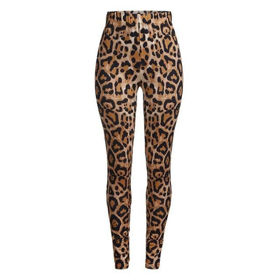 Feitong Women Pants Leopard Print Elegant Skinny Pencil Elastic Waist Stretchy Pants Streetwear Female Trousers Femme Pantalons
