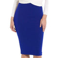 Women Elastic Waist Stretch Bodycon Solid Color Formal Pencil Skirt Female Falda Jupe Femme Skirts Womens Faldas Mujer Moda 2019