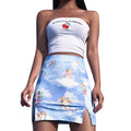 Feitong Women Skirts Fashion Print Mini Pencil Skirt Hip Bodycon Slim Sexy Short Skirt Party Casual Skirts Summer Jupe Femme