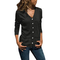 Women Clothing Blouses Women Shirts Casual Solid Button Up V-Neck Long Sleeve Pullover Casual Loose Shirt Womens Tops Blouses
