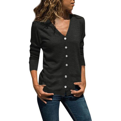 Women Clothing Blouses Women Shirts Casual Solid Button Up V-Neck Long Sleeve Pullover Casual Loose Shirt Womens Tops Blouses
