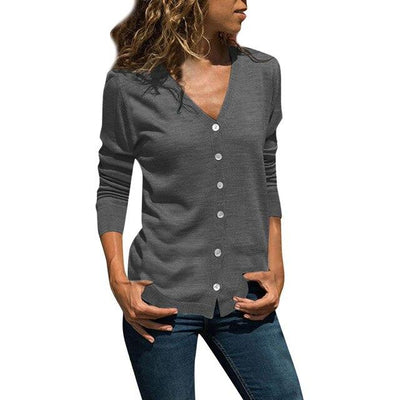 Women Clothing Blouses Women Shirts Casual Solid Button Up V-Neck Long Sleeve Pullover Casual Loose Shirt Womens Tops Blouses