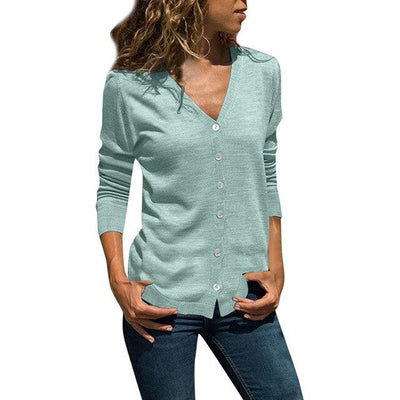 Women Clothing Blouses Women Shirts Casual Solid Button Up V-Neck Long Sleeve Pullover Casual Loose Shirt Womens Tops Blouses